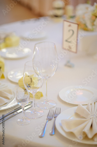 Beautiful flowers on table in wedding day © wolfhound911