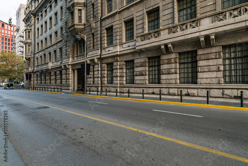 Gothic architecture and highway in the Bund of Shanghai, China © onlyyouqj