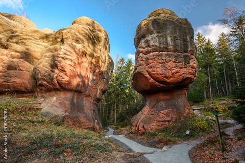 A red rock called Chalice Rock, near the town of Oybin.