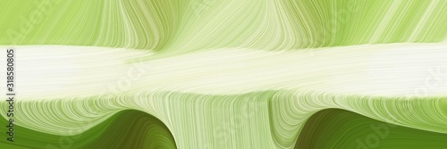dynamic horizontal header with tea green, antique white and dark green colors. dynamic curved lines with fluid flowing waves and curves
