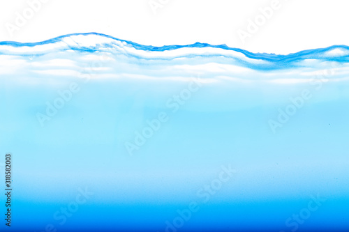 Level water and air bubbles over white background © Thicha