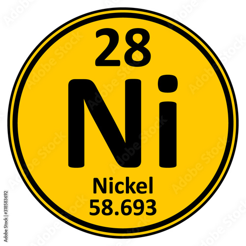 Periodic table element nickel icon.
