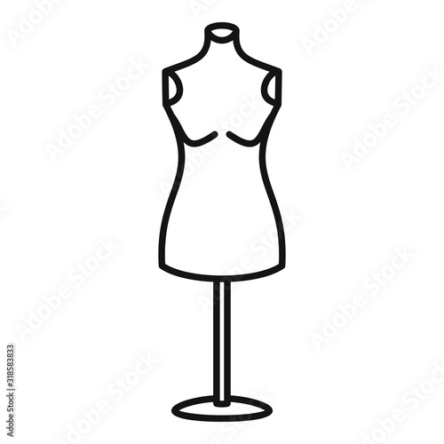Dress mannequin icon. Outline dress mannequin vector icon for web design isolated on white background
