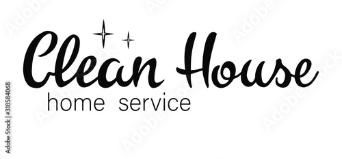Clean House lettering. Vector illustration isolated on white background. Clean House perfect for prints, flyers, banners, invitations, logo, promotions and more. EPS 10