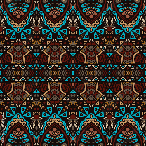 Seamless pattern vector Ethnic geometric print vintage