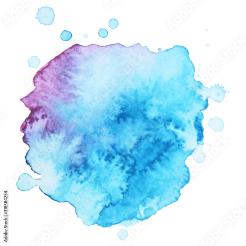 Watercolor brush paint paper texture vector isolated splash on white background for banner, poster, wallpaper.