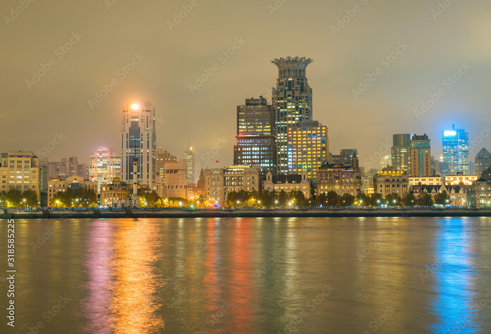 Panoramic view of the bund city in huangpu district, Shanghai Panoramic view of the bund city in huangpu district, Shanghai