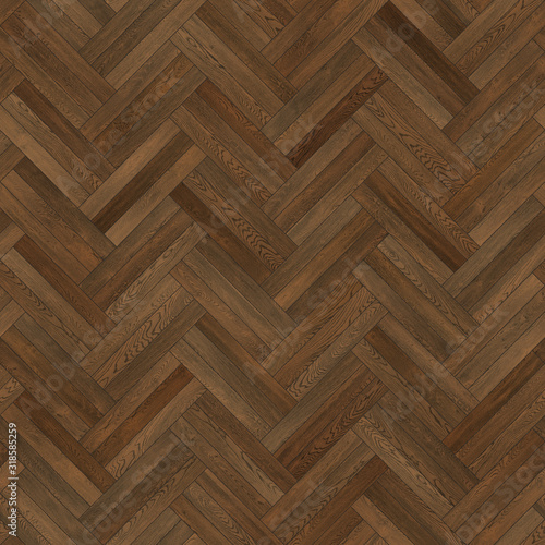 Seamless wood parquet texture herringbone dark brown