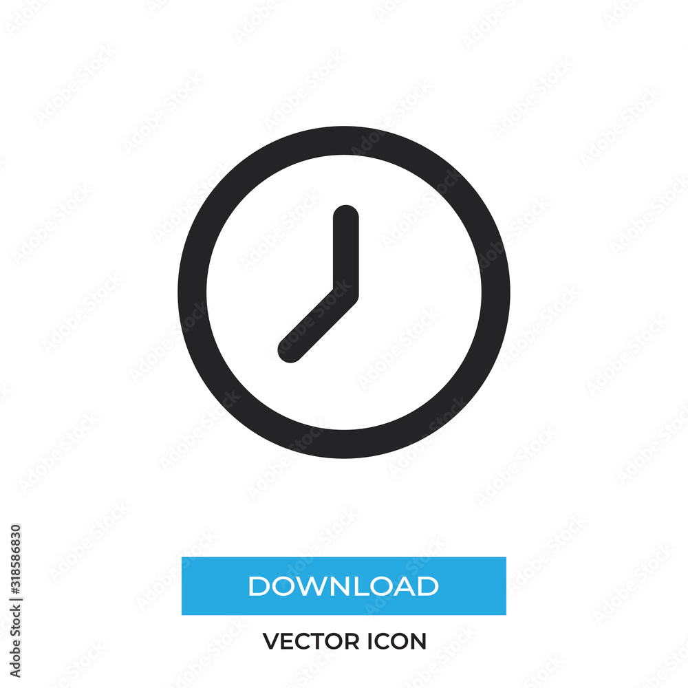 Clock vector icon, simple sign for web site and mobile app. Clock vector icon, simple sign for web site and mobile app.