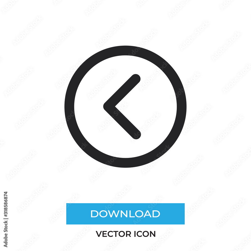 Left arrow vector icon, simple sign for web site and mobile app. Left arrow vector icon, simple sign for web site and mobile app.
