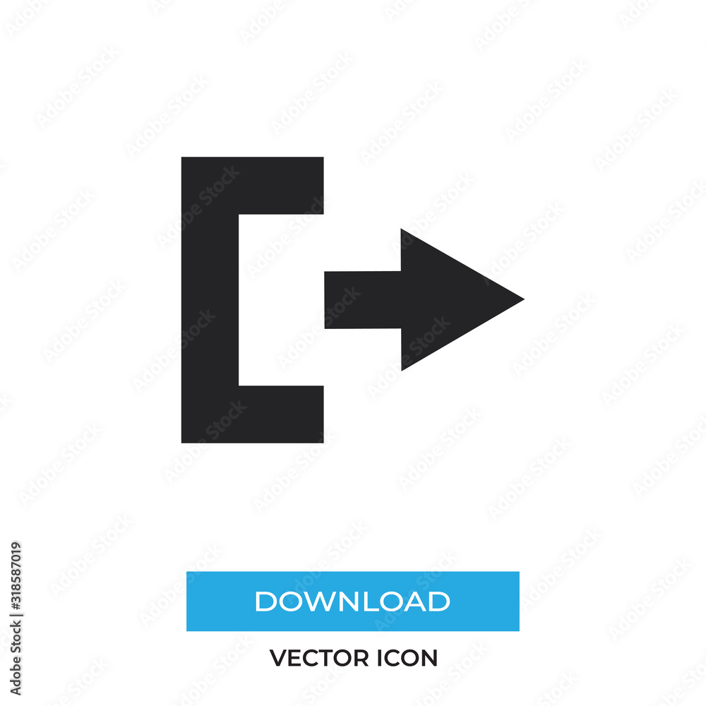 Logout vector icon, simple sign for web site and mobile app. Logout vector icon, simple sign for web site and mobile app.