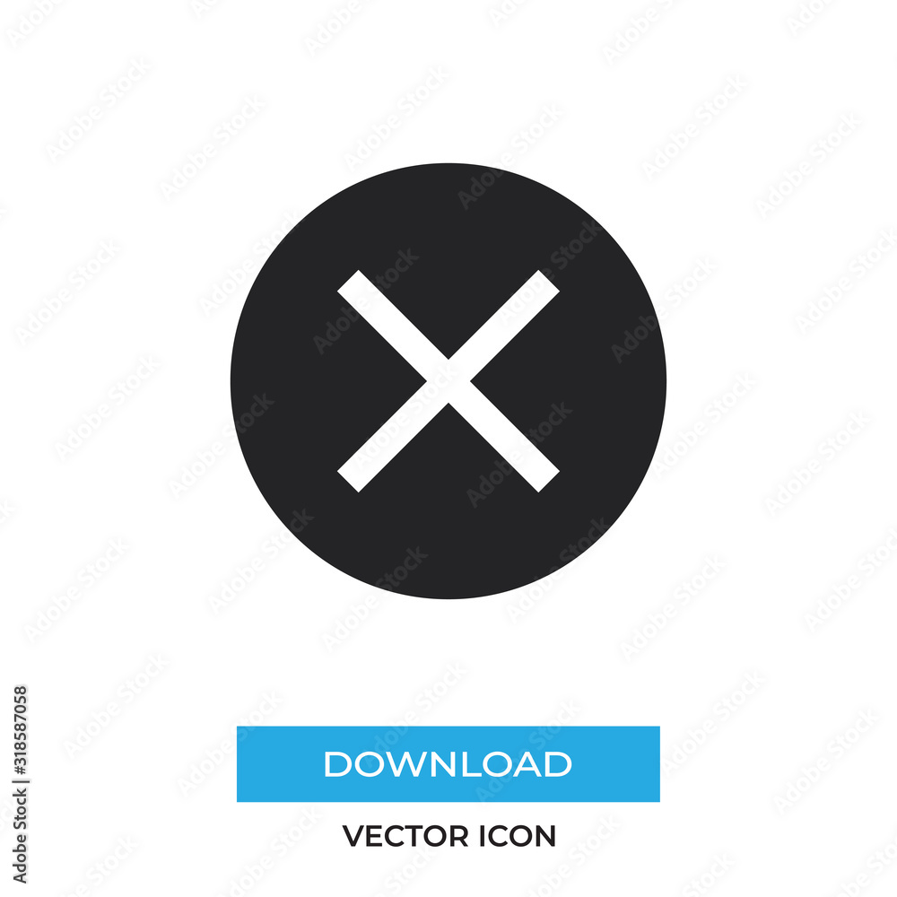 Fototapeta premium Cancel vector icon, simple sign for web site and mobile app.