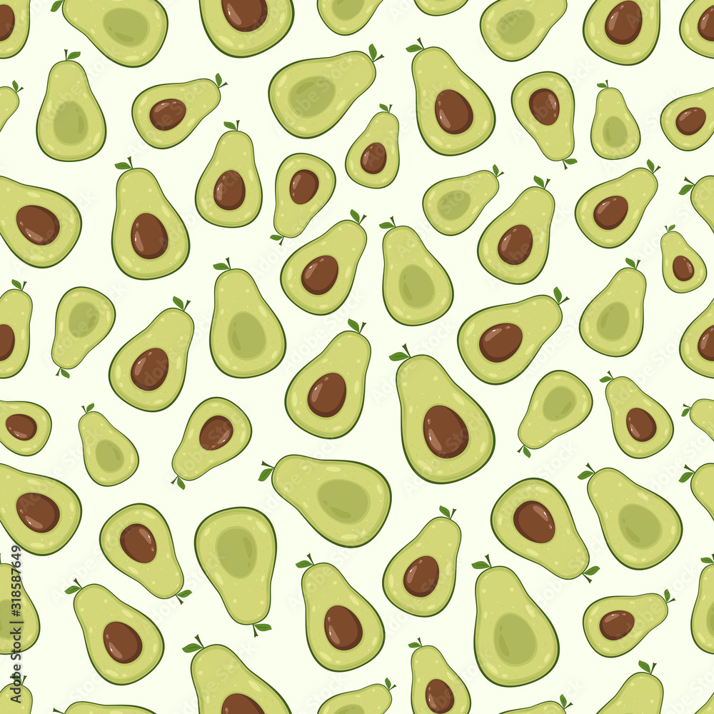 Seamless Background with Avocado