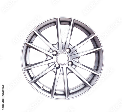 Canvas Print Beautiful car wheel in the form of rays on a white background, isolate, style