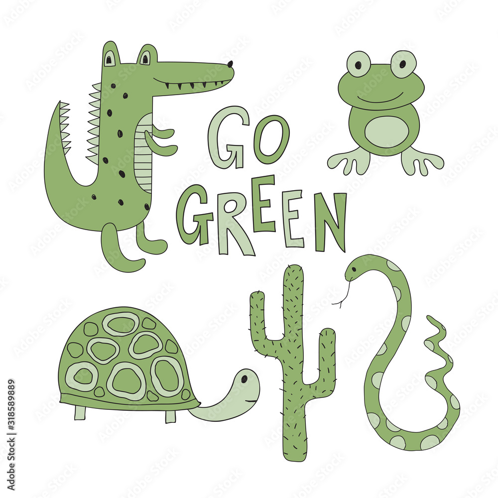 Obraz premium Savannah animals. Go green