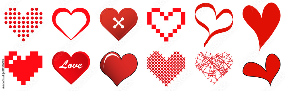 collection of red hearts