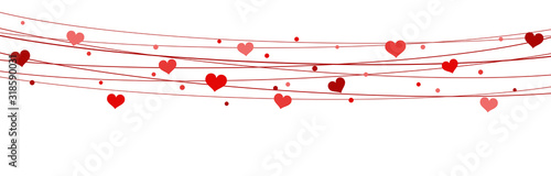hearts on strings background for valentine's day
