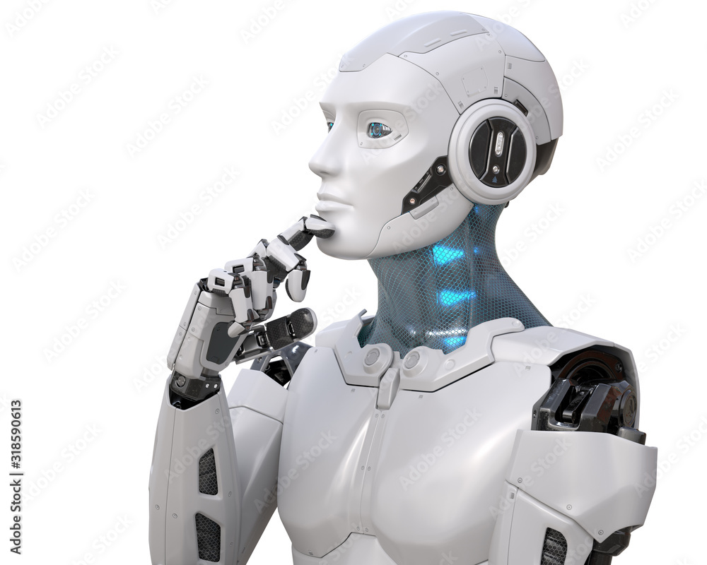 Robot thinks about something Robot thinks about something