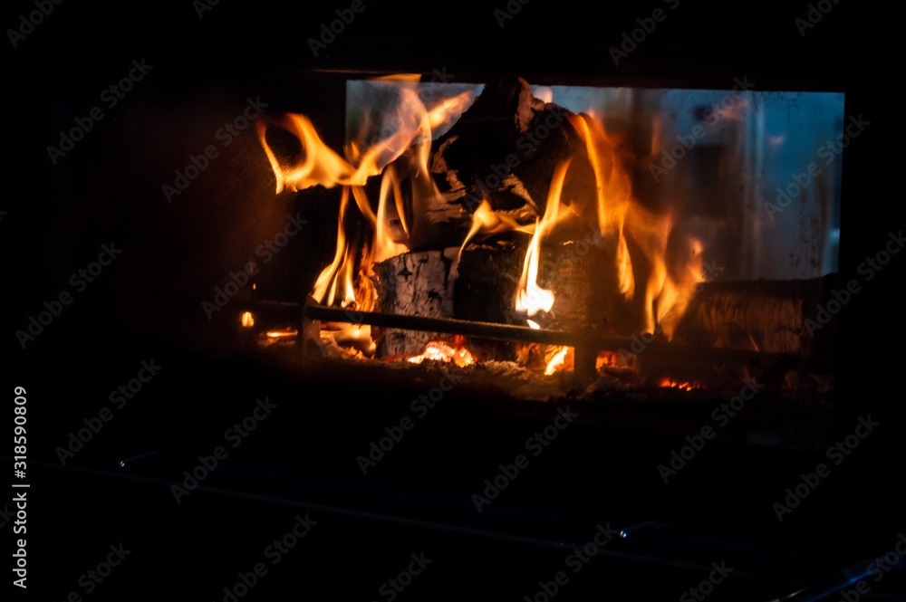 Fototapeta premium fire in fireplace