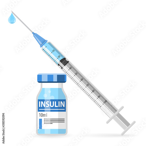 Diabetes Insulin Syringe and Vial