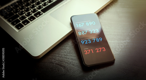 Canvastavla 2-step authentication, two steps Verification SMS code password concept