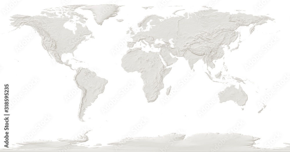 world map with the relief of the land on a white background world map with the relief of the land on a white background