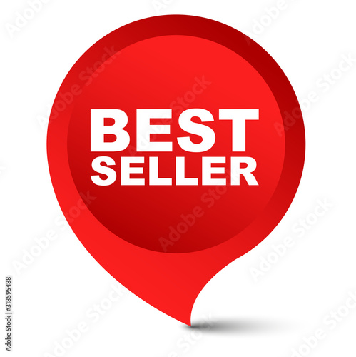 red vector banner best seller