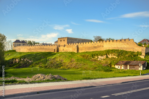 The city walls and The Royal Castle, Szydlow, Swietokrzyskie Voivodeship, Poland.