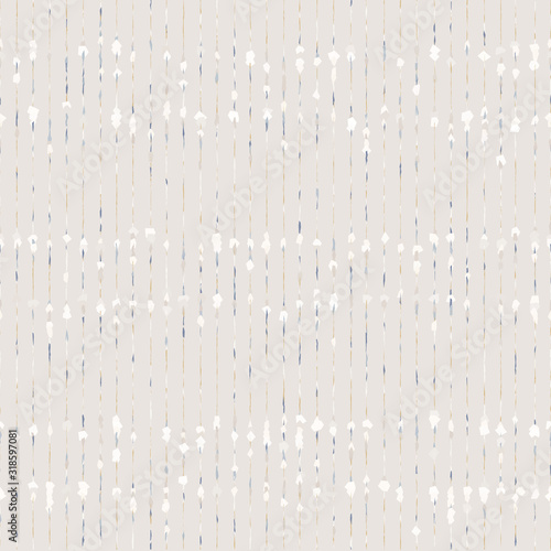 Cream french melange vector broken thin stripe texture seamless pattern. Variegated grunge abstract background. Country farmhouse style textile. Irregular distressed rough aged striped all over print.