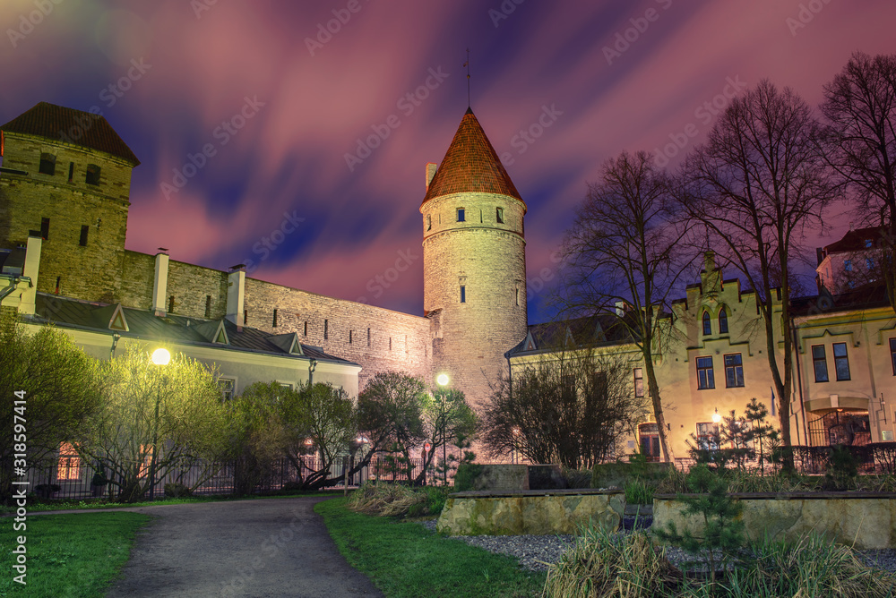 Tallinn view at night Tallinn view at night