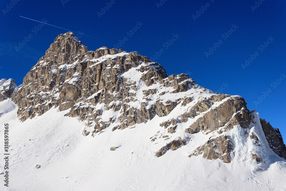Mountain detail in Passo del Tonale, Italy.