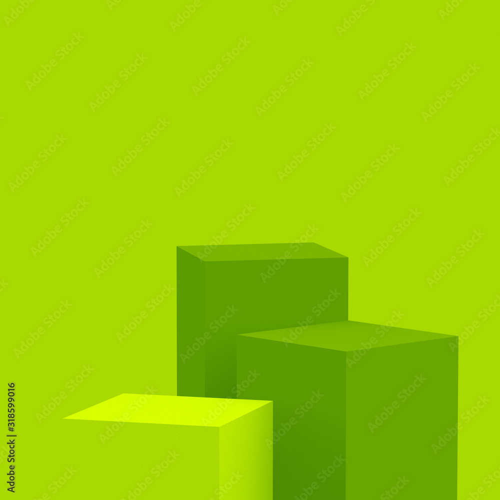 3d green cubes square podium minimal studio background. Abstract 3d geometric shape object illustration render. Display for food natural product. 3d green cubes square podium minimal studio background. Abstract 3d geometric shape object illustration render. Display for food natural product.