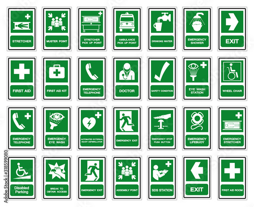 Set Of Safety Condition Collection Symbol Sign, Vector Illustration, Isolated On White Background Label .EPS 10