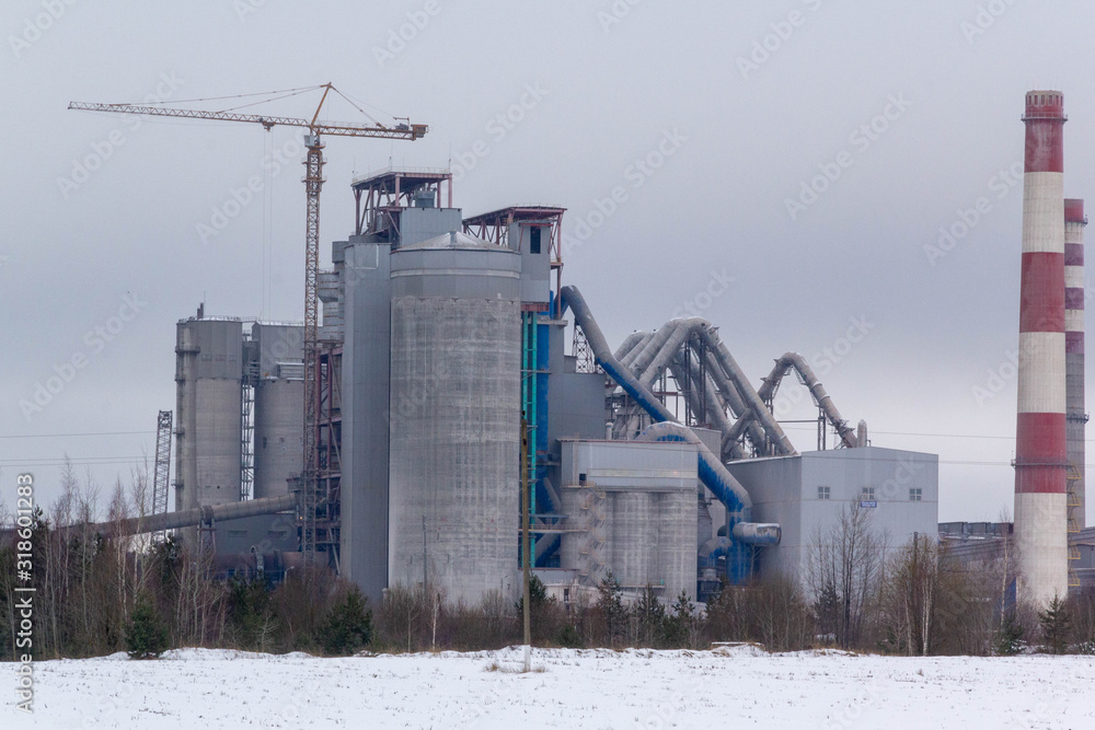Obraz premium factory in winter