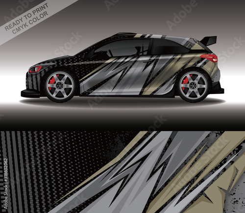 Car wrap decal design vector  custom livery race rally car vehicle sticker and tinting.