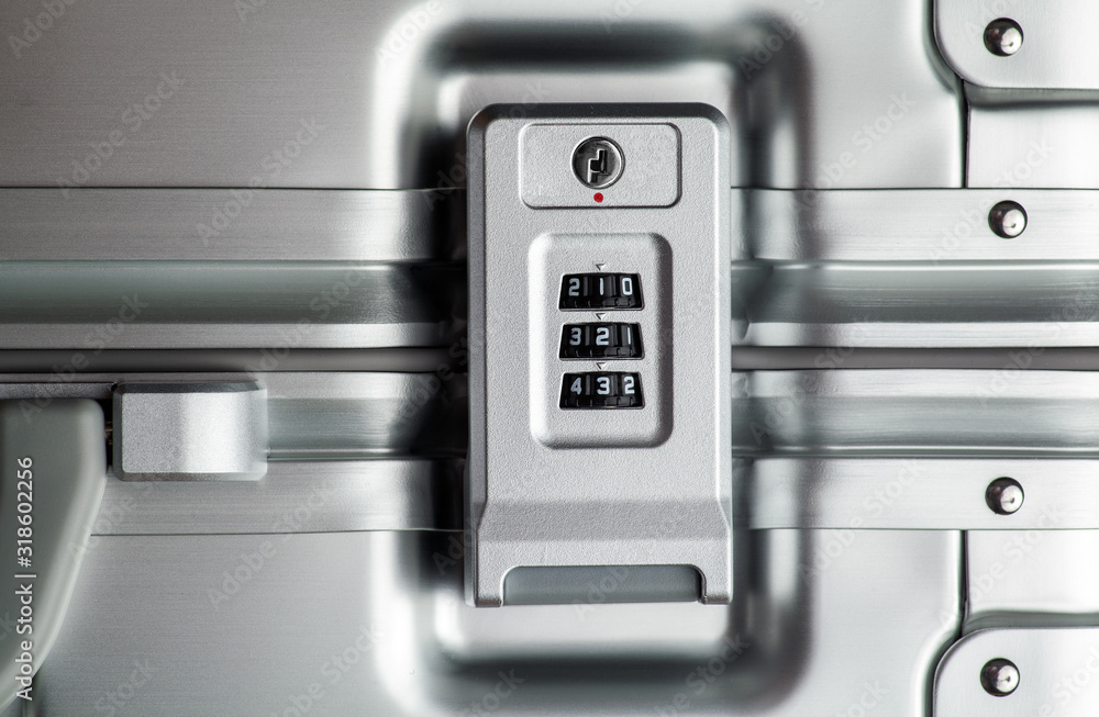 suitcase combination lock on the aluminium suitcase suitcase combination lock on the aluminium suitcase