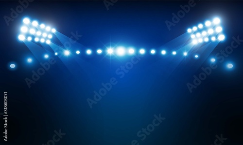 Bright stadium arena lights vector design