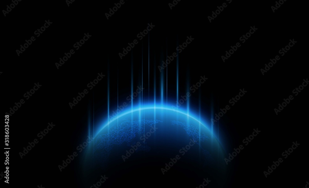 Abstract Light out technology background Hitech communication concept innovation send for planet earth and technology network. Abstract Light out technology background Hitech communication concept innovation send for planet earth and technology network.