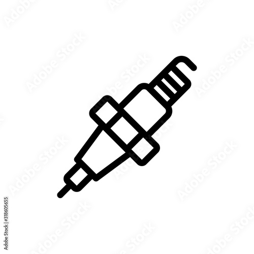 Spark plug icon designed in line style