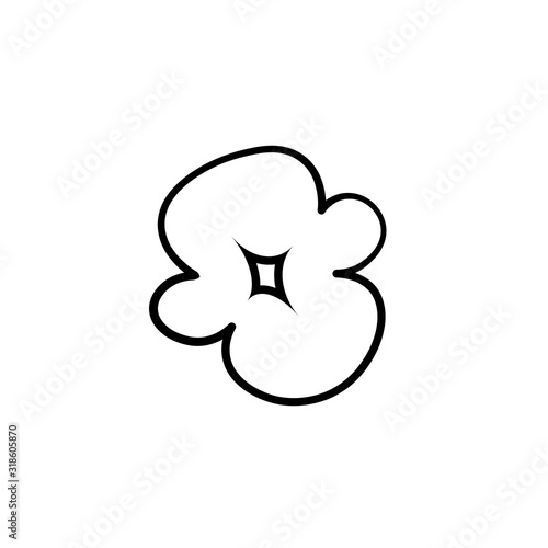 popcorn one piece icon. Clipart image isolated on white background