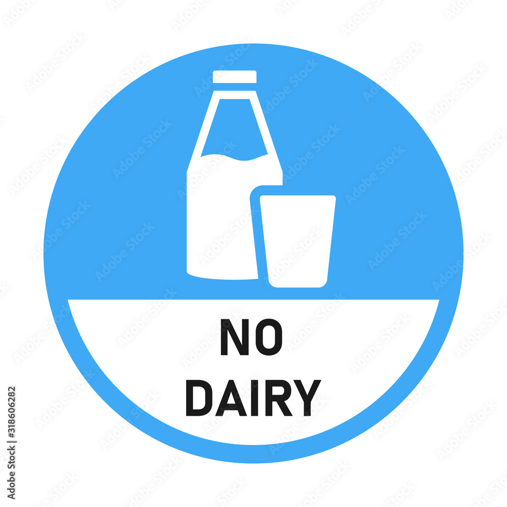 No dairy sticker icon. Clipart image isolated on white background No dairy sticker icon. Clipart image isolated on white background