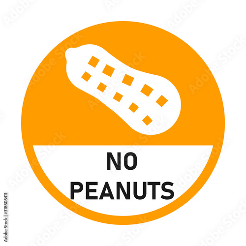 No peanuts sticker icon. Clipart image isolated on white background