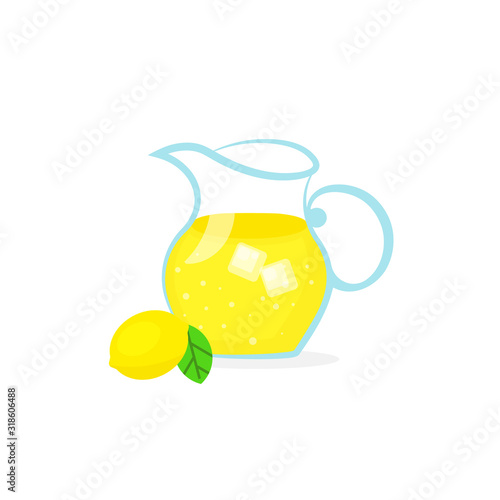Lemonade pitcher icon. Clipart image isolated on white background