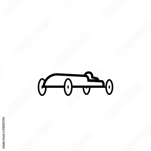 Soap box car outline icon. Clipart image isolated on white background