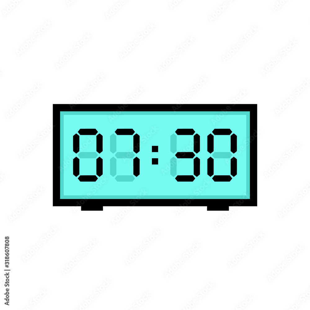 Digital alarm clock displaying 7:30. Clipart image isolated on white background Digital alarm clock displaying 7:30. Clipart image isolated on white background