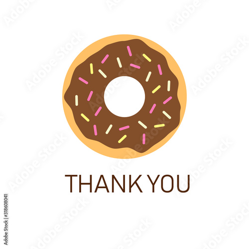 Donut Thank You icon. Clipart image isolated on white background