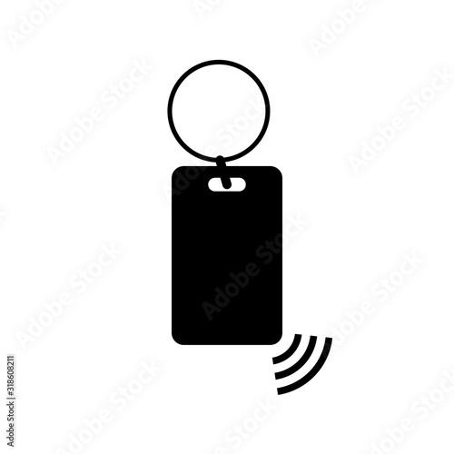 NFC key fob silhouette icon. Clipart image isolated on white background