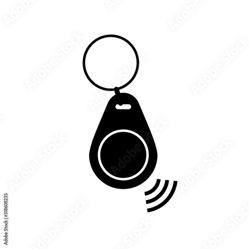 NFC key fob silhouette icon. Clipart image isolated on white background