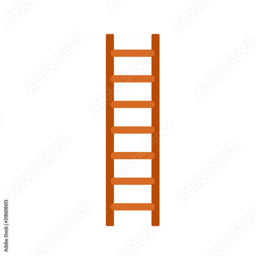 Wooden ladder icon. Clipart image isolated on white background