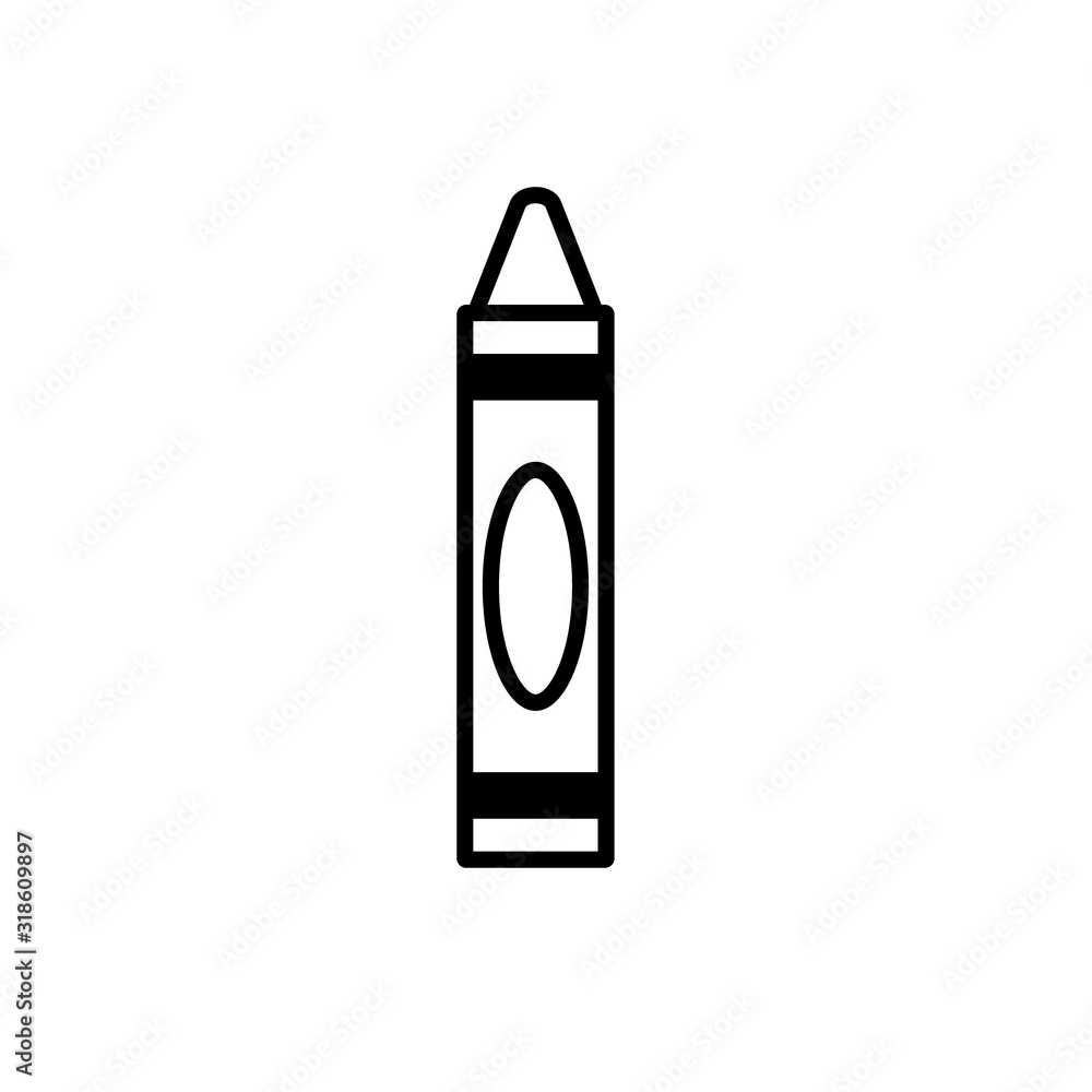 Crayon outline icon. Clipart image isolated on white background Crayon outline icon. Clipart image isolated on white background